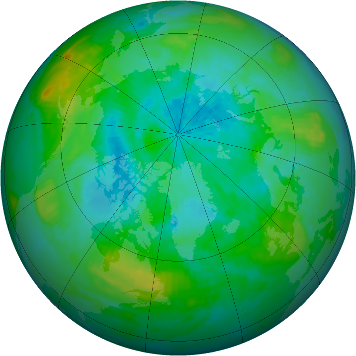 Arctic ozone map for 20 August 1988